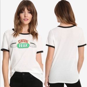 F.R.I.E.N.D.S Central Perk Ringer T-Shirt Friends 90s Ross and Rachel Top XS